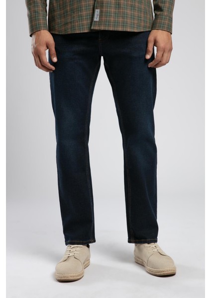 Rico Yüksek Bel Düz Kesim Düz Paça Mavi Erkek Jean Pantolon