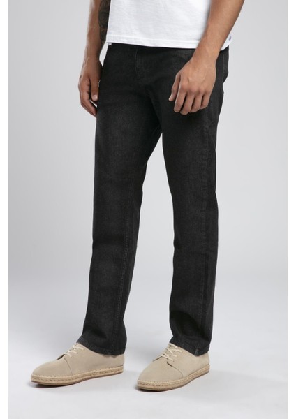 Rico Yüksek Bel Normal Kesim Düz Paça Siyah Erkek Jean Pantolon
