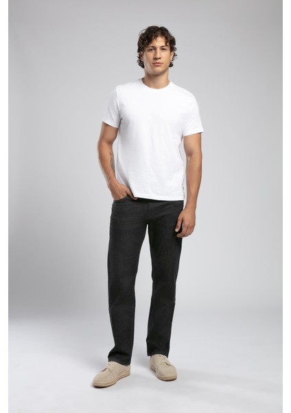 Rico Yüksek Bel Normal Kesim Düz Paça Siyah Erkek Jean Pantolon modelleri