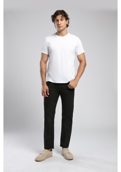 Rico Yüksek Bel Normal Kesim Düz Paça Siyah Erkek Jean Pantolon