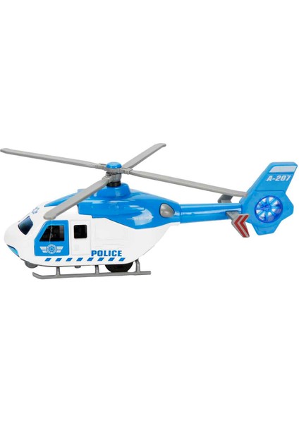 Sesli ve Işıklı Çek Bırak Die Cast Helikopter - Polis modelleri
