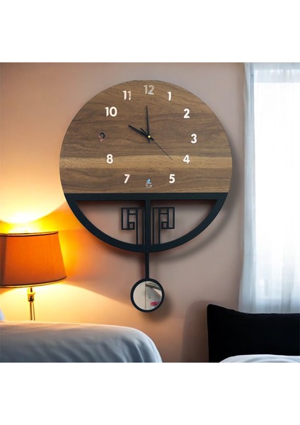 Sarkaçlı Ahşap Duvar Saati,sarkaçlı Saat, Duvar Saati, Wooden Wall Clock (Tiktak Sesli)