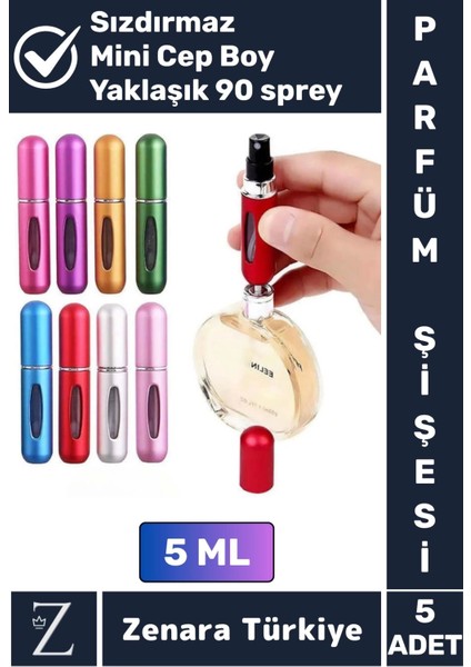 Kompakt Cep Boy Doldurulabilir Taşınabilir Sızdırmaz Pratik Çanta Boy Cep Parfümü Şişesi 5 ml 5 Adet