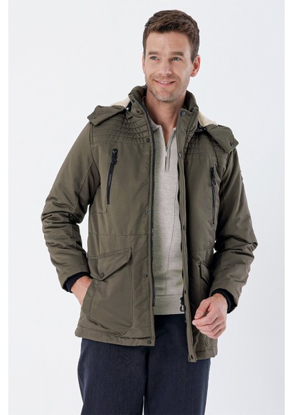 Koyu Vizon Gabardin Hakim Yaka Astarlı Slim Fit Dar Kesim Klasik Kaban 1008235157 modelleri