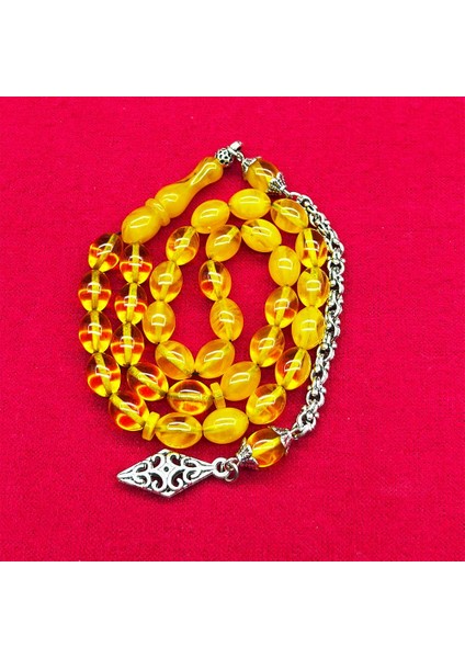 Sarı Tonda Ateş Kehribar Tesbih fırsatları