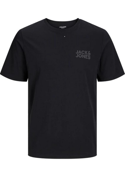 Jack&jones 12158505 Sol Gogus Yazılı Buyuk Beden Kısa Kol Tshırt