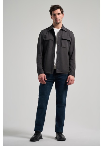 Koyu Antrasit Armürlü Bebe Yaka Kendinden Pamuklu Garnisiz-Biyesiz Standart Fit Mont 1007245163 fiyatları