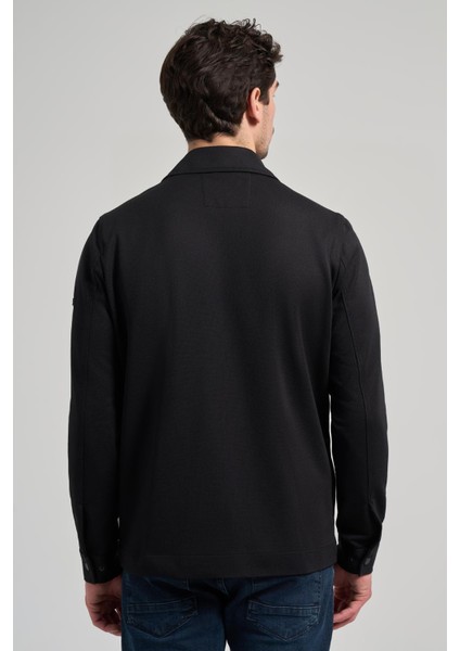 Siyah Armürlü Bebe Yaka Kendinden Pamuklu Garnisiz-Biyesiz Standart Fit Mont 1007245163 indirimleri