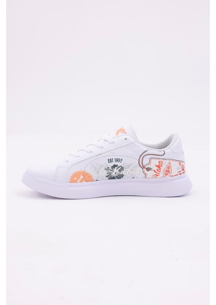 3D Dijital Baskı Kadın Alex McQueen Beyaz - Aloha Desenli Sneaker