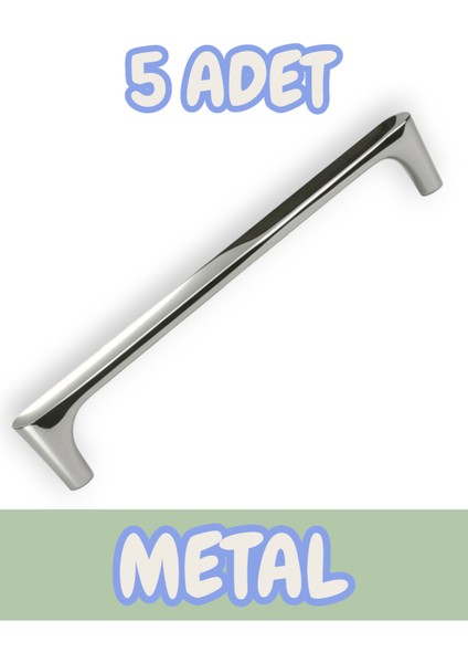 Saray Ağır Alüminyum Metal Lüks Modern Mobilya Çekmece Mutfak Dolabı Kulpu Krom 160MM (5 Adet)