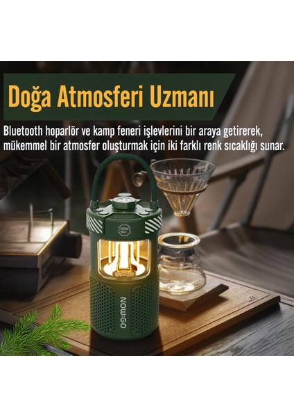 Nowgo F1 20w Bluetoooth Hoparlör Taşınabilir Powerbank Kamp Feneri Yeşil modelleri