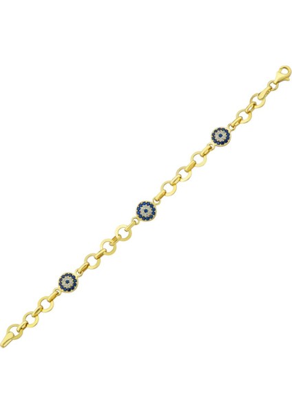 14 Ayar Nazar Boncuk Figürlü Altın Bebek Bileklik