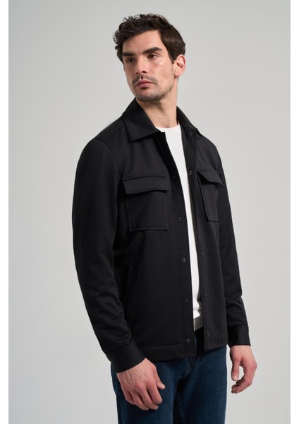 Siyah Armürlü Bebe Yaka Kendinden Pamuklu Garnisiz-Biyesiz Standart Fit Mont 1007245163 modelleri