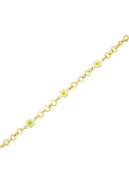 14 Ayar Papatya Figürlü Altın Bebek Bileklik