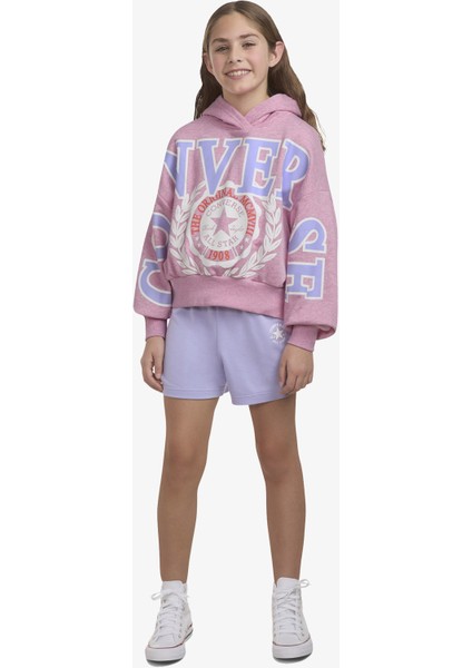 Oversized Varsity Çocuk Pembe Sweatshirt fiyatları