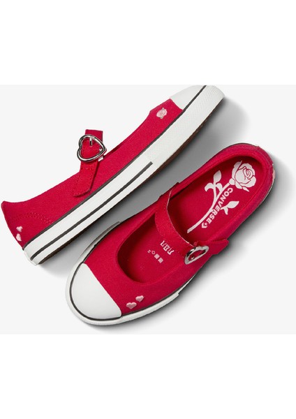 Chuck Taylor All Star Dainty Mary Jane Çocuk Kırmızı Babet indirimleri