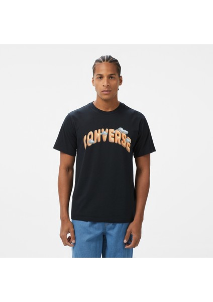Classic Erkek Baskılı Siyah T-Shirt