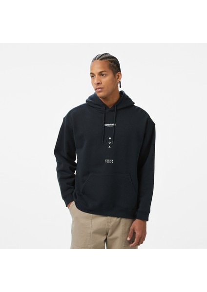 Loose Fit Erkek Siyah Hoodie