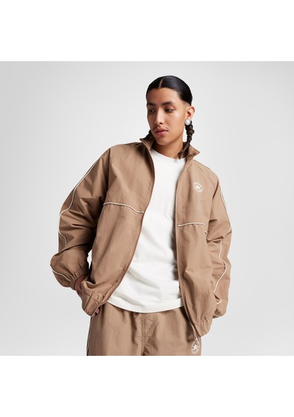 Retro Windbreaker Erkek Kahverengi Ceket