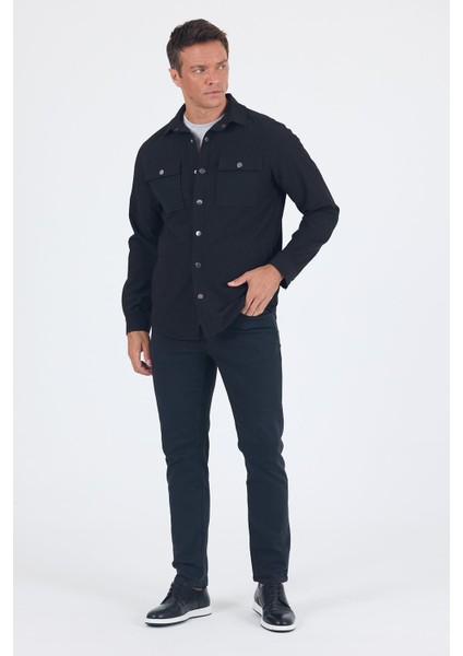 Çizgili Desen Gofreli Ayaklı Gömlek Yaka Astarsız Esnek Comfort Fit Mont 1007250117 fiyatları