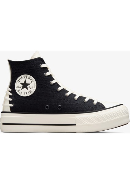 Chuck Taylor All Star Crafted Laces Lift Unisex Siyah Platform Sneaker