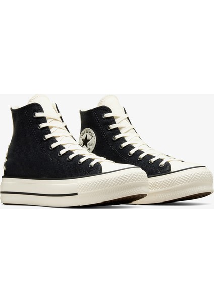 Chuck Taylor All Star Crafted Laces Lift Unisex Siyah Platform Sneaker fiyatları