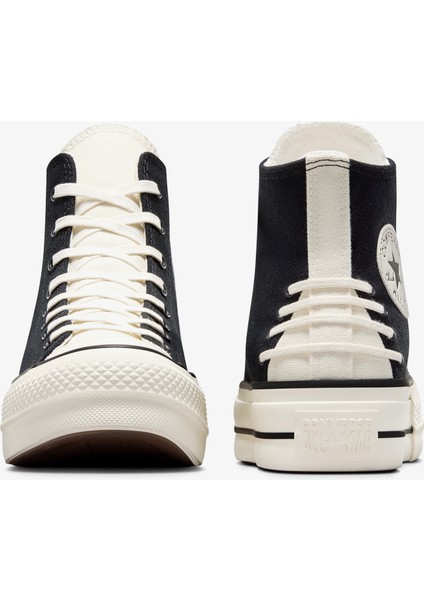 Chuck Taylor All Star Crafted Laces Lift Unisex Siyah Platform Sneaker modelleri
