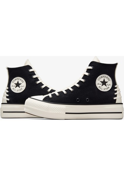 Chuck Taylor All Star Crafted Laces Lift Unisex Siyah Platform Sneaker