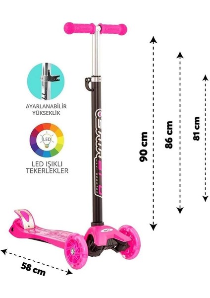 Maxi Twist Işıklı Scooter Pembe - 82244