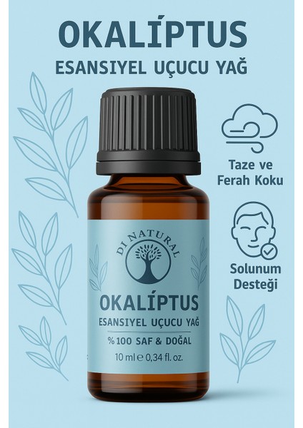 Okaliptus Yağ Saf Doğal Esans Buhurdanlık Difüzör Oda Esansı 10 ml