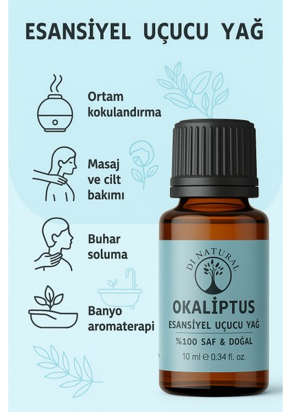 Okaliptus Yağ Saf Doğal Esans Buhurdanlık Difüzör Oda Esansı 10 ml fiyatları