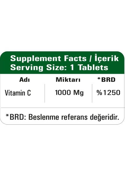 HappyMore 1000 mg Vitamin C içeren 50 Çentikli Tablet Takviye Edici Gıda modelleri