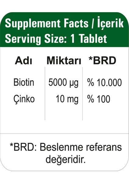 HappyMore Biotin ve Çinko içeren 30 Tablet Takviye Edici Gıda modelleri