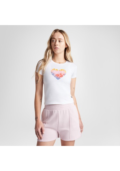 Heart Kadın Beyaz T-Shirt