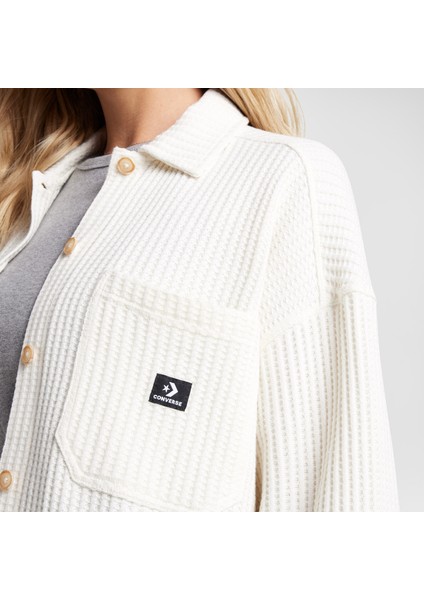 Classic Kadın Oversize Fit Krem Gömlek fırsatları