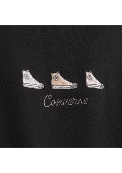 High Tops Kadın Nakışlı Siyah T-Shirt modelleri