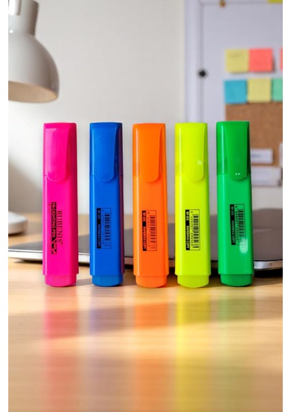 Neon Fosforlu Highlighter Kalem Seti 5 Renk