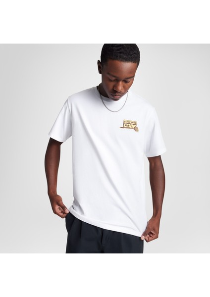 Loose Fit Erkek Baskılı Beyaz T-Shirt