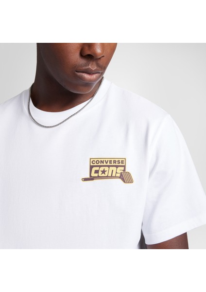 Loose Fit Erkek Baskılı Beyaz T-Shirt fırsatları