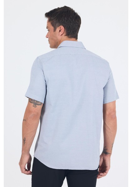 Koyu Lacivert Sert Yaka Kısa Kol Cepli Comfort Fit Cls Gömlek 1004250264 indirimleri