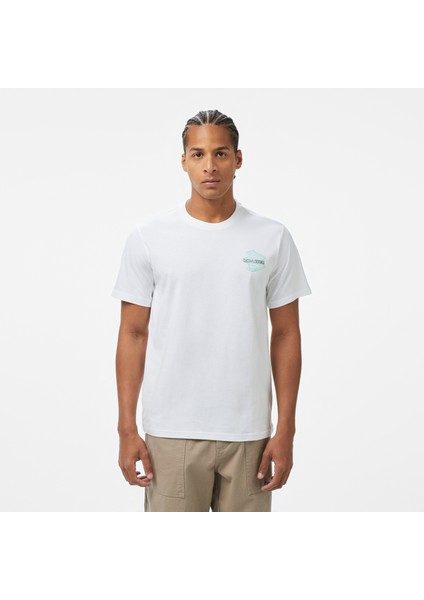 Loose Fit Erkek Grafik Baskılı Beyaz T-Shirt