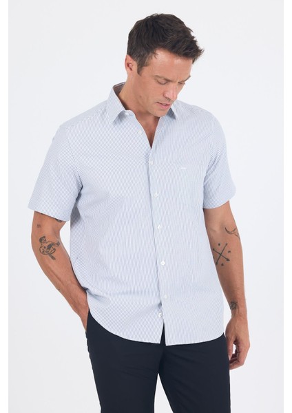 Siyah Sert Yaka Kısa Kol Cepli Comfort Fit Cls Gömlek 1004250259 modelleri