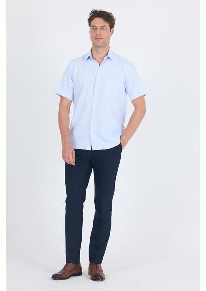 Koyu Mavi Sert Yaka Kısa Kol Cepli Comfort Fit Cls Gömlek 1004250263 fiyatları