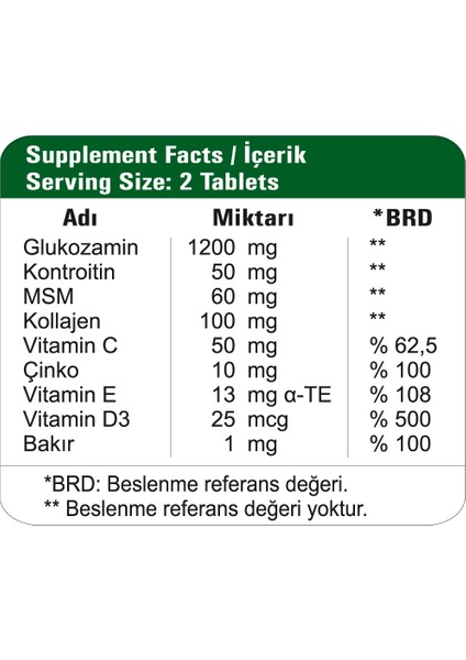 Happymore Glukozamin Sülfat, Kondroitin, Msm ve Tip 2 Kollajen Içeren Takviye Edici Gıda fiyatları