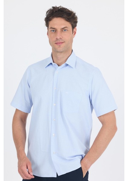 Koyu Mavi Sert Yaka Kısa Kol Cepli Comfort Fit Cls Gömlek 1004250257 modelleri