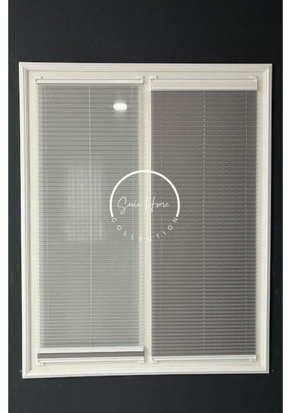 Gece Gündüz Katlanabilir Koyu Gri Çiftli Plise Perde, Cam Balkon Perdeleri, Pvc Pencere Perdeleri