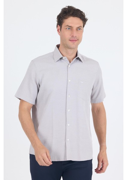 Koyu Kahverengi Sert Yaka Kısa Kol Cepli Comfort Fit Cls Gömlek 1004250264 modelleri