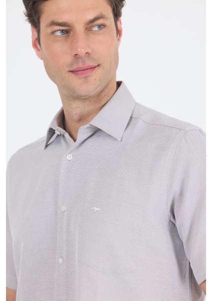 Koyu Kahverengi Sert Yaka Kısa Kol Cepli Comfort Fit Cls Gömlek 1004250264 fırsatları