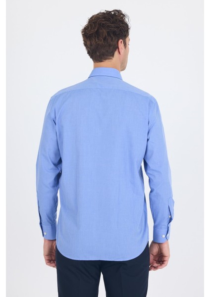 Mavi Uzun Kol Pamuklu Basic Comfort Fit Gömlek 1004250002 indirimleri