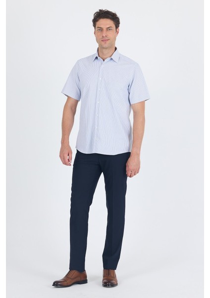 Koyu Lacivert Sert Yaka Kısa Kol Cepli Comfort Fit Cls Gömlek 1004250259 fiyatları